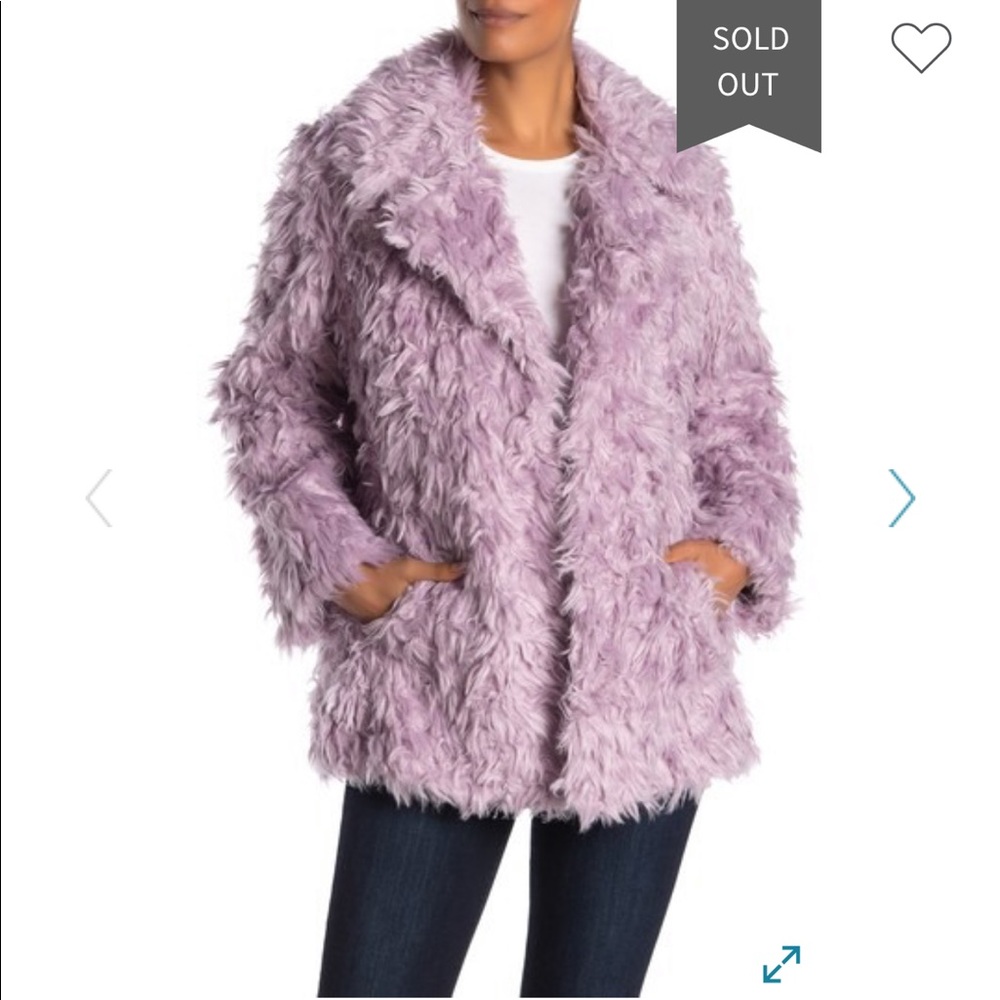 Avec Les Filles Lavender Faux Fur Coat
